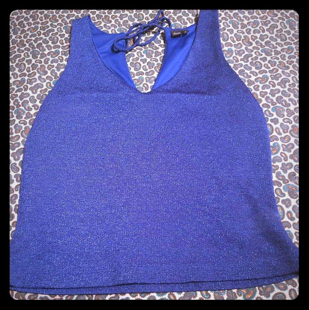 Large sparkly royal blue tie back